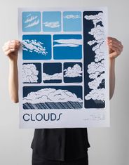 Clouds Illustrated Wall Poster Print Brainstorm