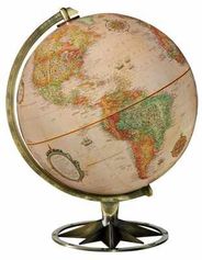 Compass Rose World Globe 12"