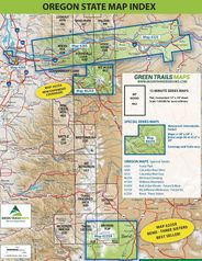 Oregon Cascade Mountains Area Index Map for Green Trails Map Titles