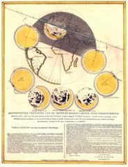 1748 Moon Map - Solar Eclipse Antique Print