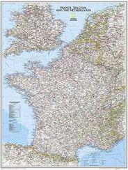 France Wall Map Classic Blue Poster National Geographic