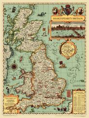 Shakespeares Britain Wall Map Vintage National Geographic