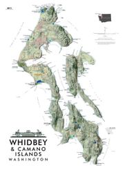 Whidbey Island Camano Wall Map Poster Mitchell Geography Terrain