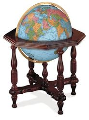 Statesman World Globe by Replogle - 20" Illuminated Floor Globe - Blue Ocean