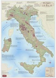 Italy Wine Regions Artistic Wall Map with DOC and DOCG Boundaries