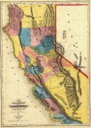 California 1851 Antique Map Replica