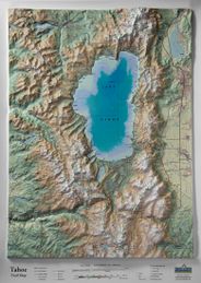 Lake Tahoe Raised Relief 3D Map Satellite Image Wall