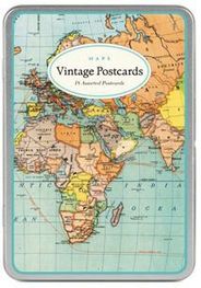Vintage World Map Postcards