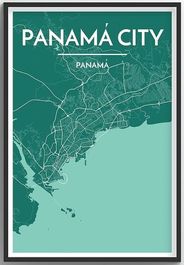 Panama City Panama City Map Art Wall Graphic using Streets and Colors