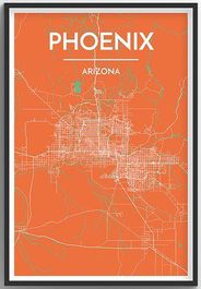 Phoenix Map Print by Point Two