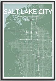 Salt Lake City Map Graphic Wall Art Point Two