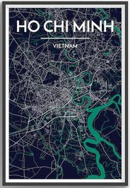 Ho Chi Minh City Map Graphic Wall Map Point Two