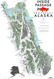 Inside Passage Southeast Alaska Wall Map Poster Terrain Mitchell Geography