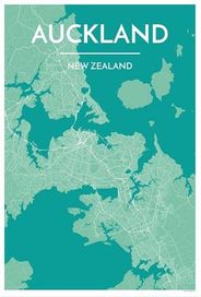 Auckland City Wall Map Poster Point Two