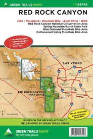 Red Rock Canyon Hiking Topo Recreation Map Folded Green Trails