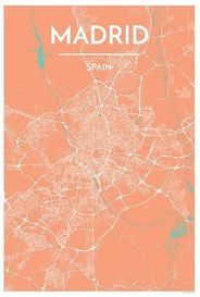 Madrid Spain City Map Art Graphic using Streets and Colors