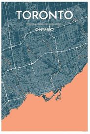 Toronto City Map Graphic Wall Art Point Two