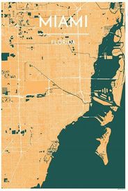 Miami Map Print by Point Two