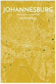 Johannesburg City Map Graphic Wall Art Point Two