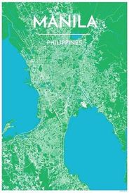 Manilla Philippines City Map Art Graphic using Streets and Colors
