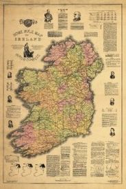 Ireland 1893 Antique Map Replica