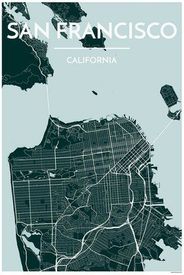 San Francisco Map Print, Blue by Point Two