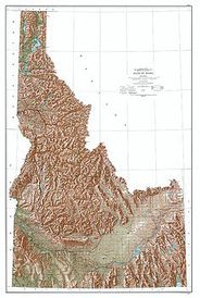Idaho Shaded Relief Wall Map by USGS