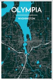 Olympia City Art Map Wall Poster
