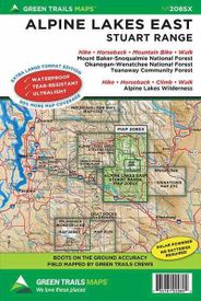 Alpine Lakes Wilderness East Waterproof Hiking Green Trails Folded Map 208SX