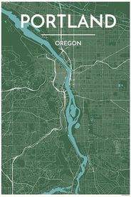 Portland, OR (Grn) Map Print by Point Two