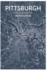 Pittsburch City Map Graphic Wall Art Point Two