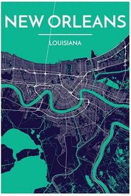 New Orleans City Graphics Map