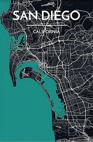 San Diego Map Print by Point Two