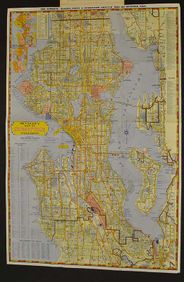 Seattle Antique Original World's Fair 1962 Street Map