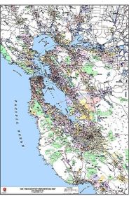 Kroll San Francisco Wall Map Arterial Metro Paper Laminated