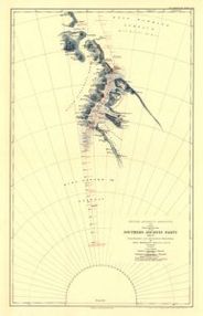 Antarctica 1909 Antique Map Replica