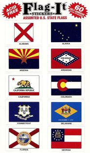 U.S. State Flags Mini Stickers