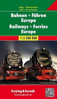 Europe Railways and Ferries Folded Travel Map by Freytag and Berndt