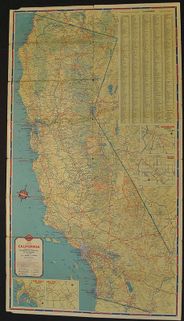 California Antique Original Map 1936 by Gousha