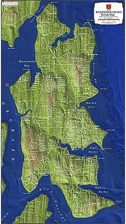 Bainbridge Island Terrain Wall Map by Kroll Map Co.