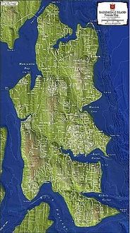 Bainbridge Island Wall Map Terrain Paper Laminated Kroll