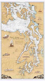 Sobay Puget Sound and San Juan Islands Wall Map Poster
