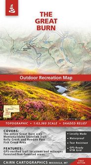 The Great Burn Outdoor Recreation Map with Topography