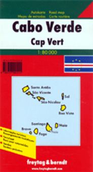 Cape Verde Islands Folded Travel Map with Insets of each Island