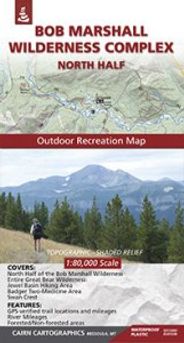 Bob Marshall Wilderness Complex North Half Folded Outdoor Recreation Map with Topography