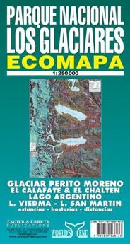 Parque Nacional Los Glaciares Argentina Topographic Folded Map Cover