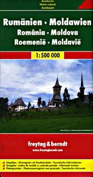 Romania and Moldova Folded Travel and Road Map by Freytag and Berndt
