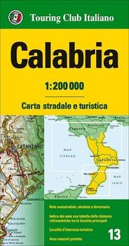 Calabria Italy Regional Street Map by Touring Club of Italy