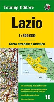 Lazio Italy Regional Street Map by Touring Club of Italy
