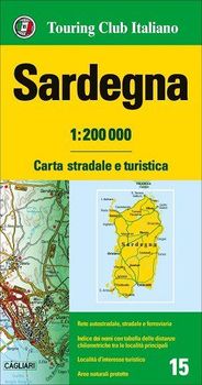 Sardinia Italy Regional Street Map by Touring Club of Italy